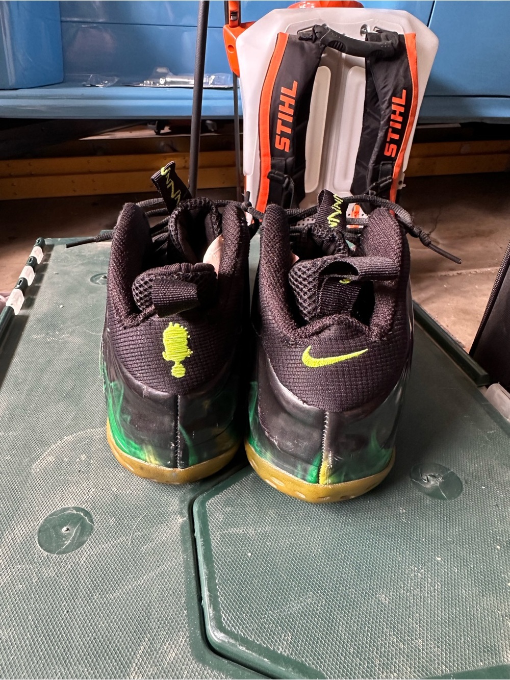 Nike Black Sneakers with Neon Green Accents